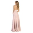 thumbnail image 3 of Womens Dusty Rose Bridesmaid Evening Prom Long V-Neck Sleeveless A-Line Plus Size Dress, 3 of 3