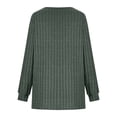 thumbnail image 6 of XPMWRP Knit Sweater Women V Neck Button Up Sweaters Jumpers Trendy Tunic Long Sleeve Pullover Tops Comfy Fall Clothes Green L, 6 of 8