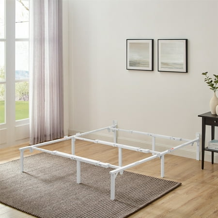 Mainstays 12" Adjustable Metal Platform Bed Frame, White, Twin - King