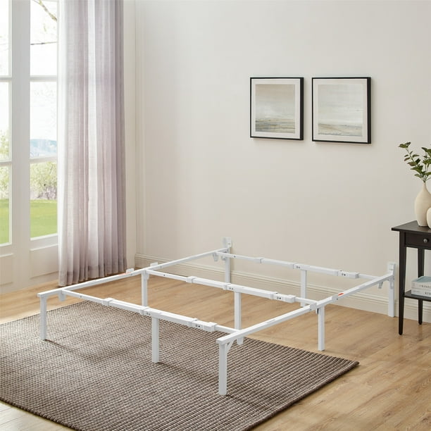 Mainstays 12" Adjustable Metal Bed Frame, White, Twin - King - Walmart