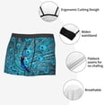 thumbnail image 6 of Balery Beautiful Blue Peacock Men's Boxer Briefs, Soft and Breathable Cotton Underwear with nylon Waistband-X-Large, 6 of 9