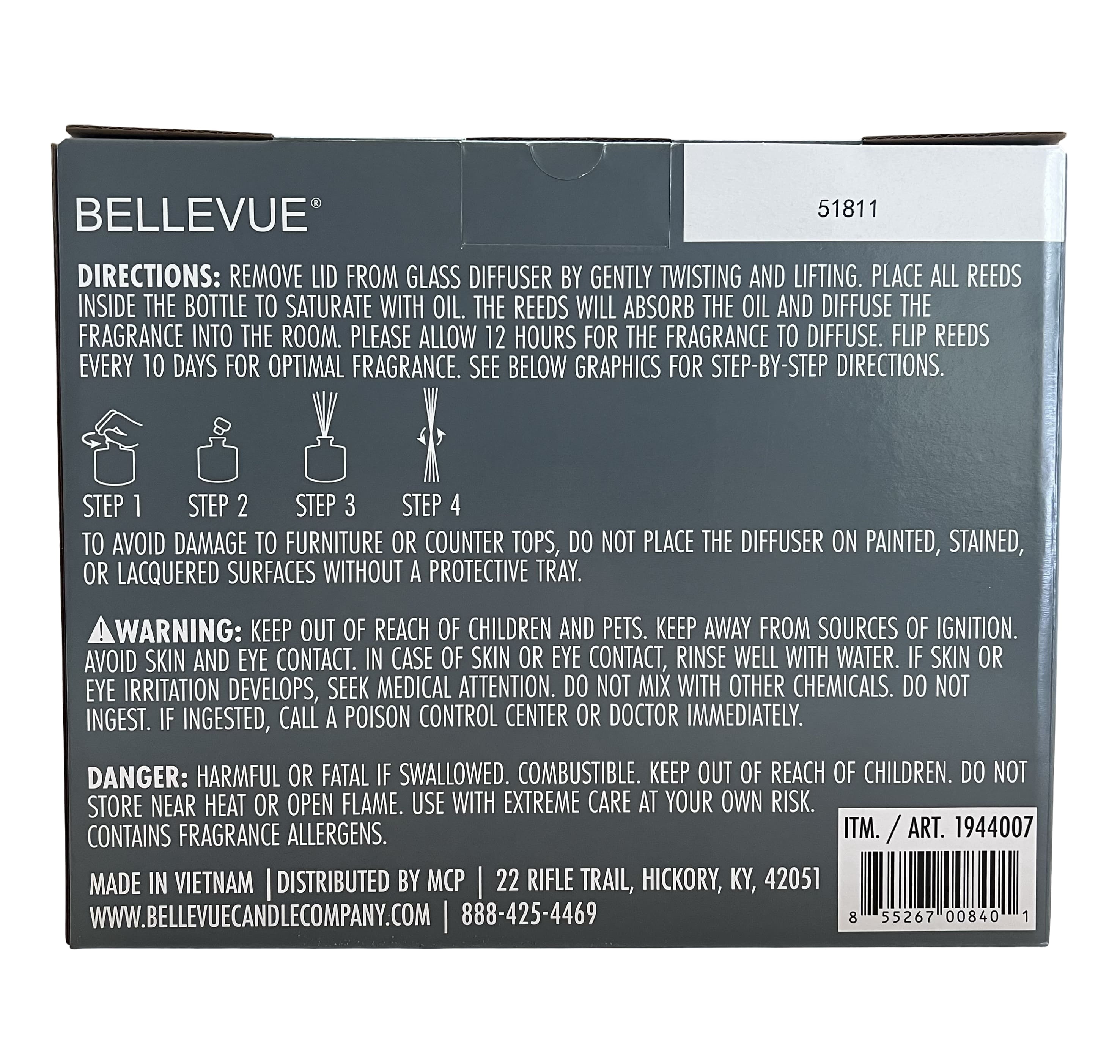 Bellevue Reed Diffuser Set Variety, 6 Fluid Ounce (8 Reeds Included) - Saffron Blooms, Midnight Fig, Leather Ember