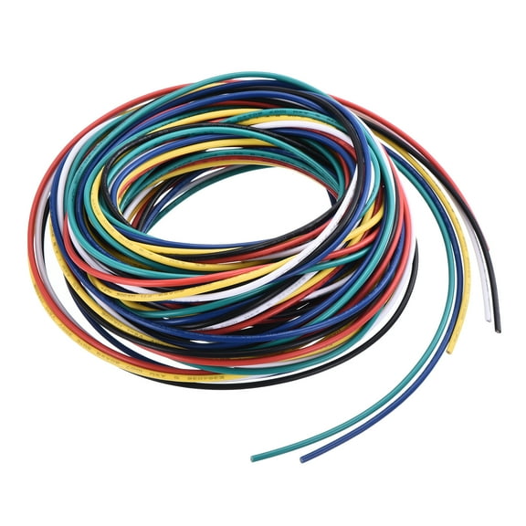 20 Gauge Hookup Wire 3.0m/10ft 20AWG Flexible Electrical Wire Tinned Copper Stranded 6 Color, 1.5mm