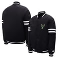 thumbnail image 3 of Youth Starter  Black Milwaukee Bucks Satin Full-Snap Varsity Jacket, 3 of 3