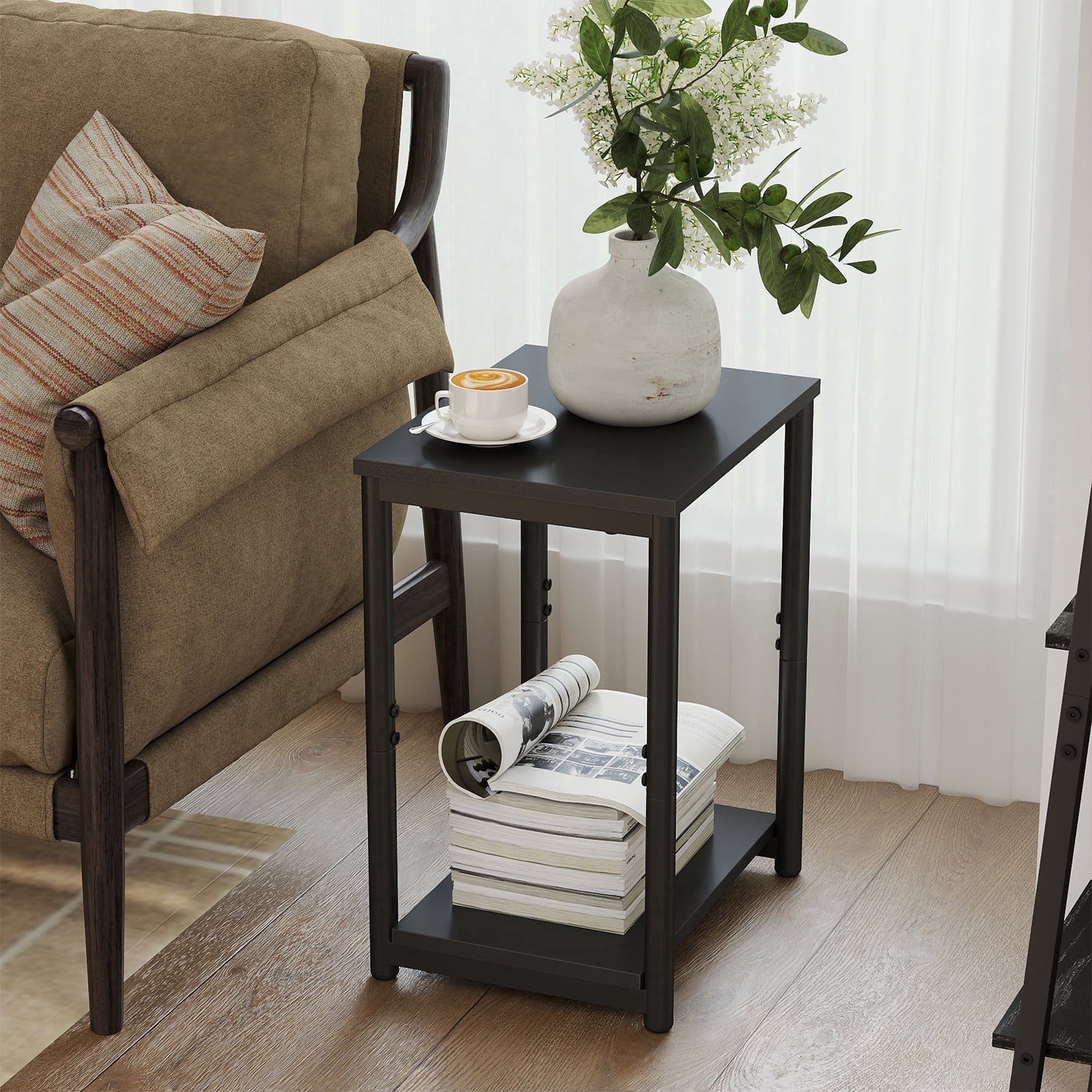 Adams Big Easy Black Square Resin Stackable Side Table - Walmart.com