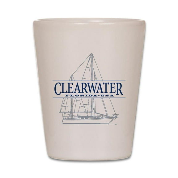 CafePress - Clearwater Florida - White Shot Glass, Unique and Funny Shot Glass