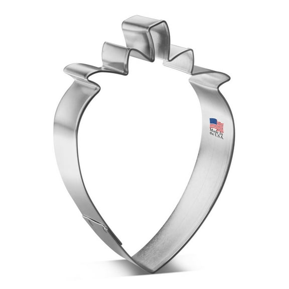 Strawberry Cookie Cutter 3.5 in B1225 - Foose Cookie Cutters - USA Tin Plated Steel