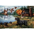 thumbnail image 1 of Rug Making Latch Hooking Kit | Dog Chasing Geese (4 sizes available), 1 of 10