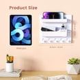 thumbnail image 3 of Bedside Shelf Wall Mount, Adhesive Bedside Shelf Accessories Organizer with Hooks and Cable Clips,Dorm Bedside Wall Storage for Phone, Remote, Earphone, Kindle,Plastic (5 Hooks Style), 3 of 6