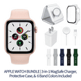 thumbnail image 1 of Restored Apple Watch SE Bundle - 44mm GPS + Cellular Gold (2020) - 3-in-1 MagSafe Charger, Protective Case & 6 Bands Included, 1 of 5