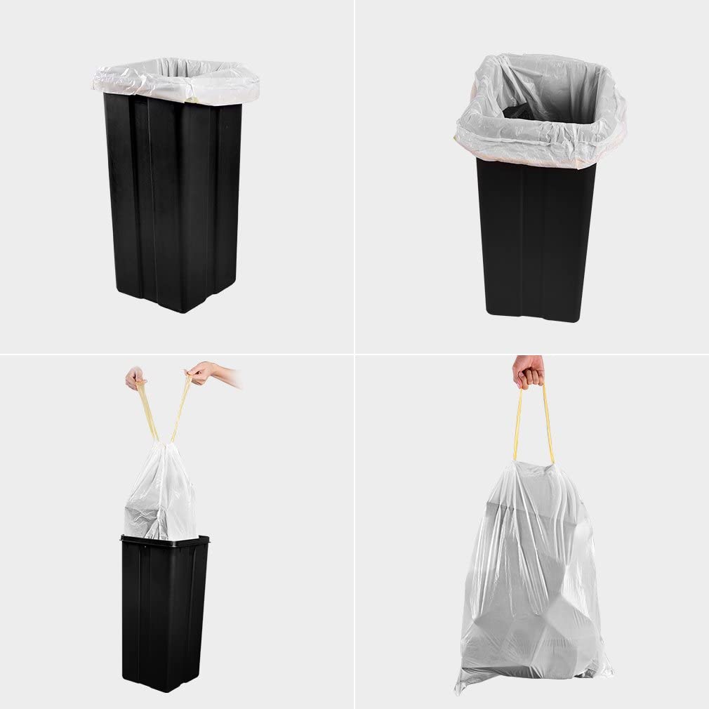 Cowin 13 Gallon Drawstring Trash Bags, White, 115 Count photo 2