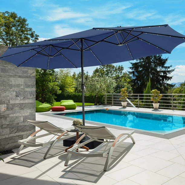 gymax outdoor patio umbrella 15 Outsunny Extra Large 15ft Umbrella, Double-Sided Market with Crank Handle for Deck, Lawn, Backyard and Pool, Wine Red And it is a perfect choice when Its rainy and you still want to enjoy outdoor scenery ABCCANOPY 15FT Double Sided Pool