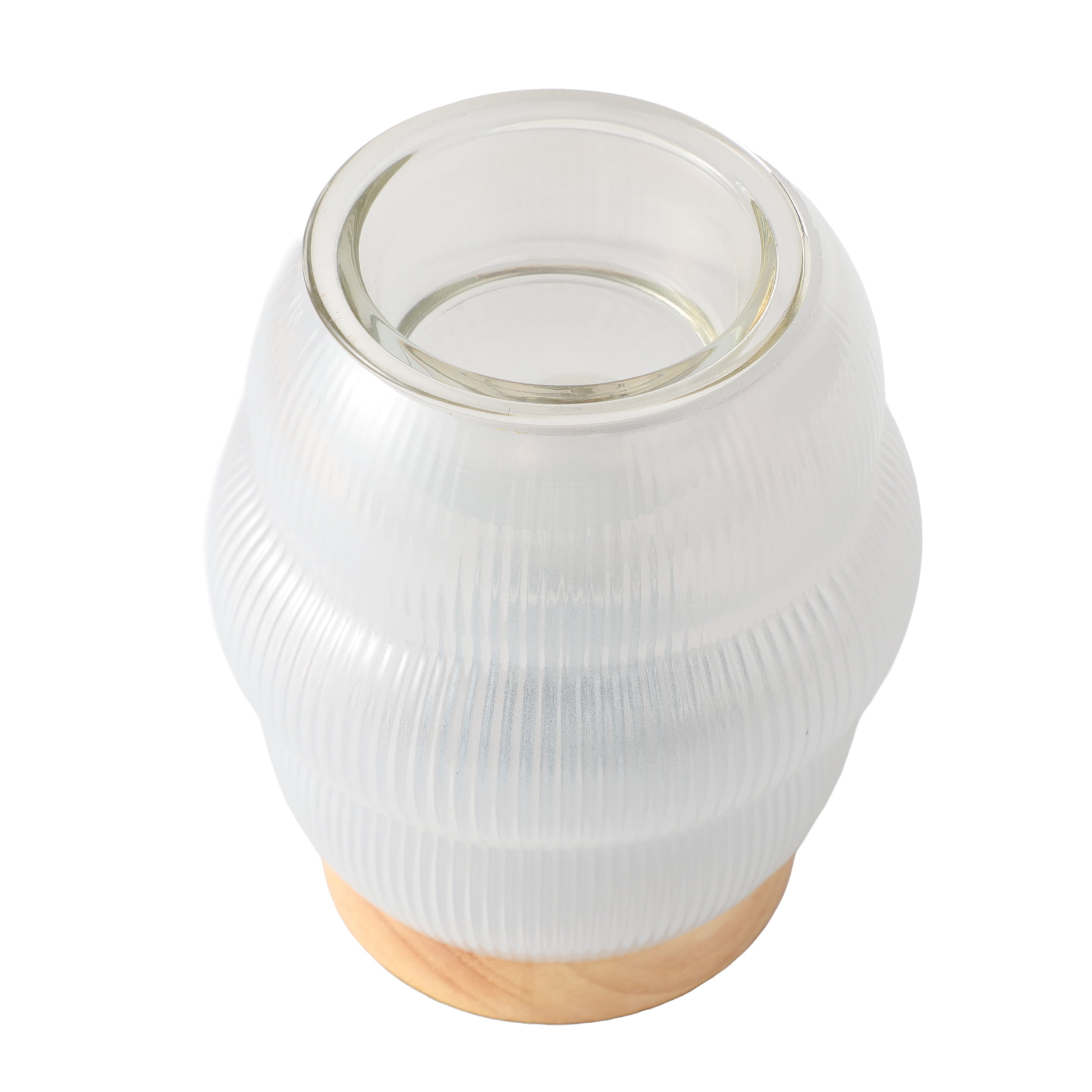 Mainstays Sculpted Glass Ribbed Fragrance Wax Melt Warmer, Soft Silver