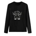 thumbnail image 3 of Royisotas Black Tops for Women Graphic Long Sleeve Fall Casual Shirts Tunic Crew Neck Loose Fit Womens Tshirts, 3 of 3