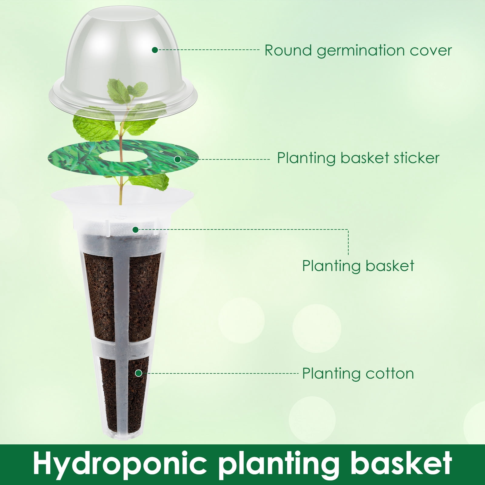 50Pcs Hydroponic Pods Kit with 50 Seedling Soil, 50 Labels, 1 Tweezer - Indoor&Outdoor for Herbs, Veggies&Flowers, Fits Aerogarden&Most Herb Gardens