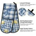 thumbnail image 2 of Yayeee Double Oven Mitt Kitchen Heat Resistant Baking 35" x7" Quilted Glove, Light Lemon, 2 of 6