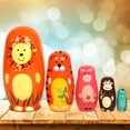 thumbnail image 5 of Objetos pequeños hechos a mano de diferentes patrones de madera - Muñeca Matryoshka Muñecas de madera hechas a mano Patrón de animales de dibujos animados Juguete para regalo Zhivalor WRQX-402, 5 of 5