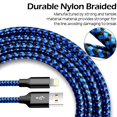 thumbnail image 2 of UTAH-CUGUNU iPhone Charger, 5 Pack 3/3/6/6/10FT Apple MFi Certified USB Lightning Cable Nylon Braided Fast Charging Cord Compatible for iPhone 14/13/12/11/X/Max/8/7/6/5/SE/Plus/iPad - Black Blue, 2 of 4