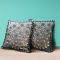 thumbnail image 3 of Glory of Flowers Peacock Throw Pillow with Removable Cover in Gray Red Blue Yellow 20x20, 3 of 9