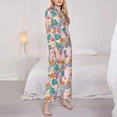 thumbnail image 3 of Vsdgher Tropical Plants Pajamas Set Long Sleeve Sleepwear Womens Button Down Nightwear Pj Sets-Medium, 3 of 7