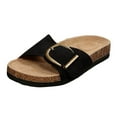 thumbnail image 5 of Dakaela Cork Footbed Sandals for Women Dressy Summer Beach Essentials Flip Flops Slides Footwear, 5 of 6