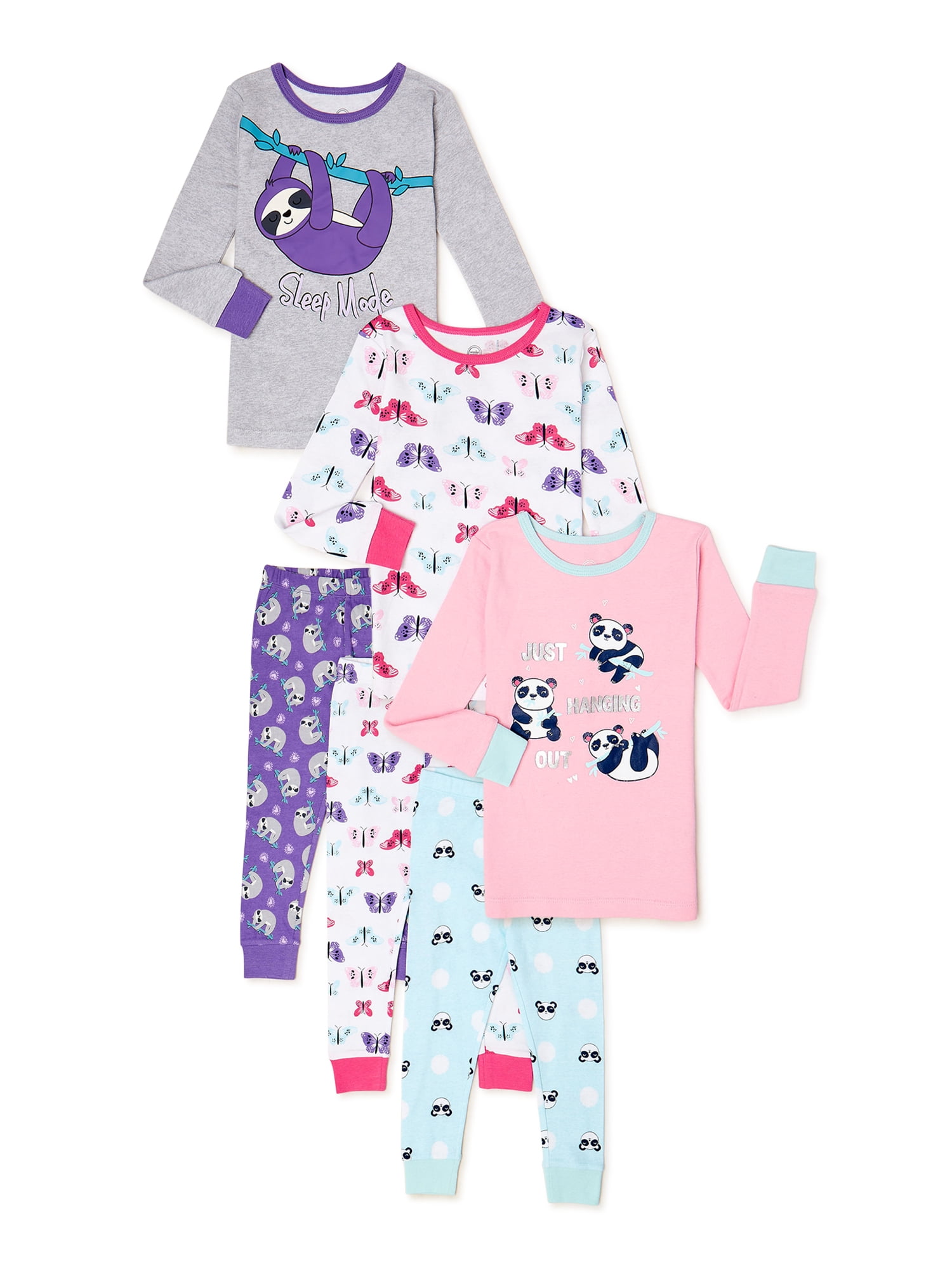 Girls Pajamas Long Sleeve Snug-Fit Cotton Pjs Set Sleepwear 