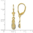 thumbnail image 3 of Auriga Fine Jewelry 14K Yellow Gold Rhodium Flip Flop Dangle Earrings for Women, 3 of 6