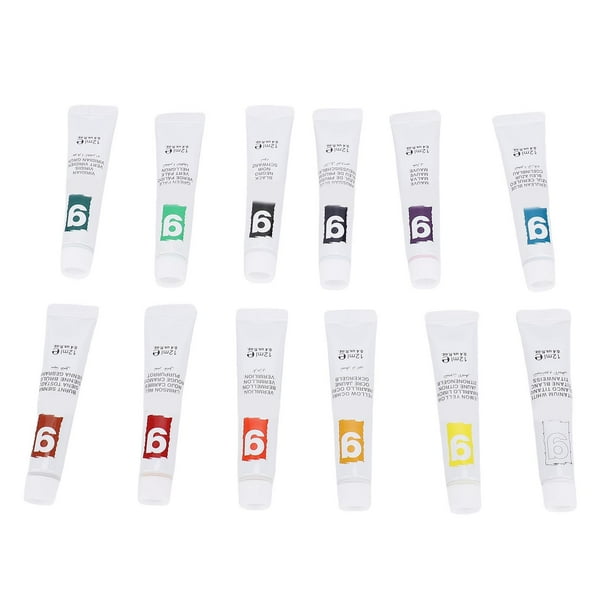 Conjunto De Tubo De Pintura De Acuarela De 12 Ml Colores De Gouache Líquido Vibrante Para Artistas Estudiantes Principiantes No 12 Paquete Con Rica Pigmentación Para Papel De