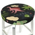 thumbnail image 3 of Fotbe Cute Dinosaurs Stool Covers Round,Waterproof Round Bar Stool Covers Bar Chair Covers Washable Stool Cushion Slipcover for 12-14 Inch Chair-14 inch, 3 of 7