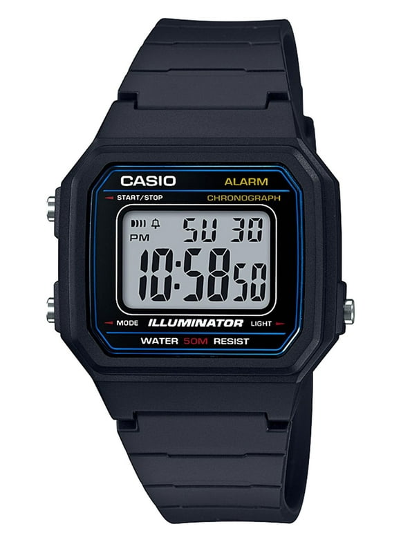 Casio Men's 'Classic' Quartz Resin Casual Watch Black W-217H-1AV