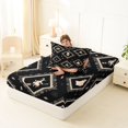 thumbnail image 4 of Manfei Halloween Bat Pattern Twin Fitted Sheet,Vintage Witch Print Halloween Bedding,2pcs,1 Fitted Sheet and 1 Pillowcase, 4 of 6
