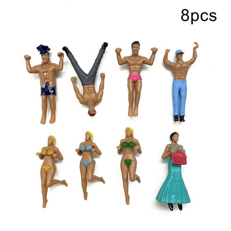

SONGBIRDTH 8Pcs Mini Simulated People in Swimsuit Doll Hanging Cups Dollhouse Pendant Decor