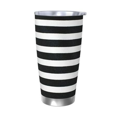 

Goofa Black And White Stripes for 20 oz Skinny Tumbler Stainless Steel Coffee Mug Slim Vacuum Insulated Travel Cup Car Cup-Without Straw