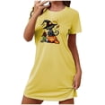 thumbnail image 1 of Camisón corto de talla grande para mujer, camisón de manga corta con estampado de pecho a la moda, camisón para mujer, 1 of 2