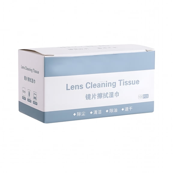 ACDANC 100Pcs / Box Glasses Cleaner Cloth Disposable Degreasing Paper Pre-Moistened Lens Cleaning Wipes for Glass