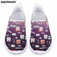 thumbnail image 1 of Doginthehole - Zapatos planos con estampado de enfermera dental y dibujos animados de colores degradados para mujer, zapatillas informales de verano para hospital, zapatillas de malla para enfermería, 1 of 5