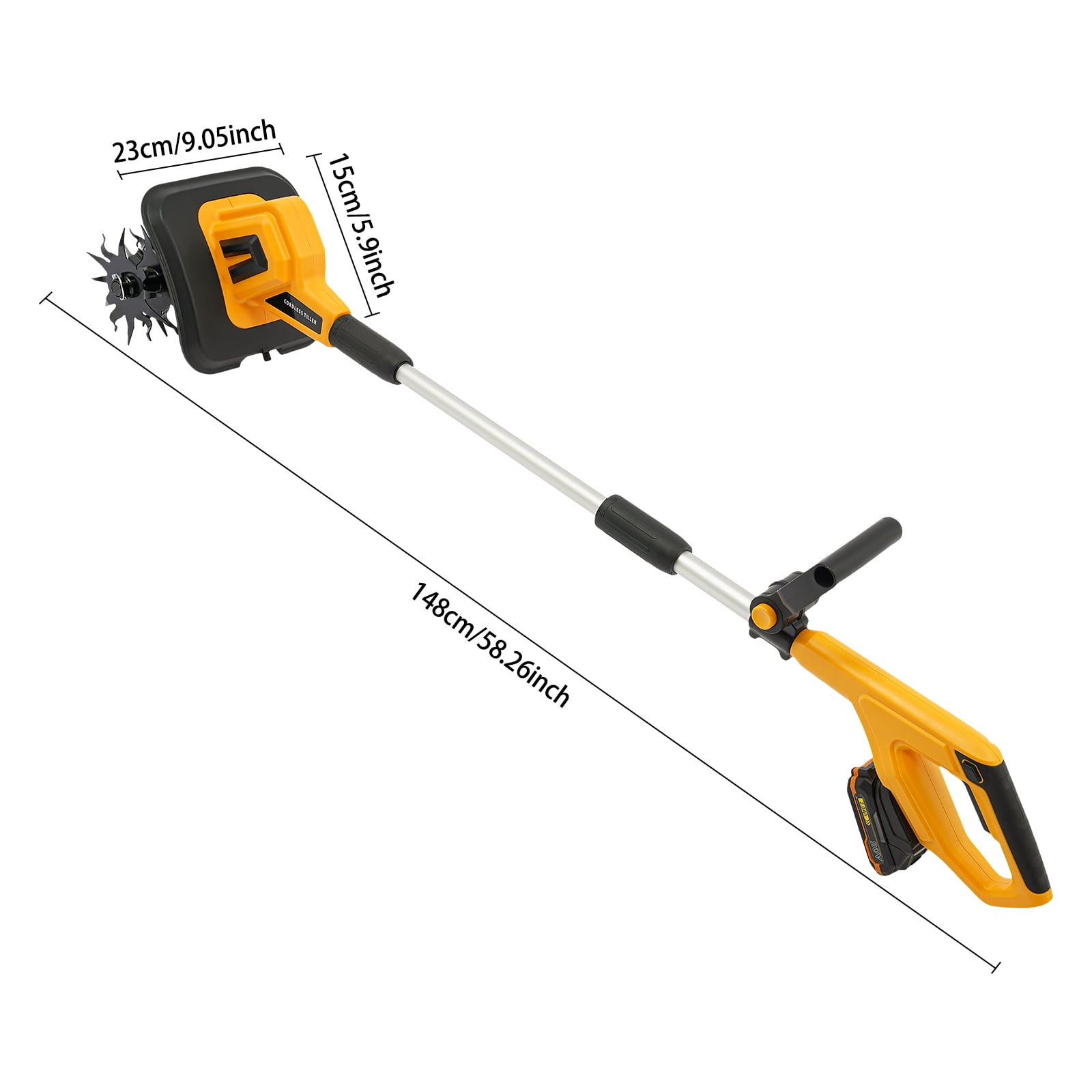 20V Cordless Tilling Machine, Lithium Battery Garden Micro Tiller, Portable Tilling Machine