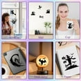 thumbnail image 6 of 24PCS Halloween Silhouettes Stickers Mason Jar Cutouts Decals Castle Witch Stickable Scrapbook Waterproof PVC Lantern Jar Decoration for Wall Windows Frosted Glass Jars Crafts 3.5x3.9in DIY, 6 of 6