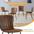 thumbnail image 5 of SUDICA Faux Leather Dining Chairs Set of 4, Brown Seat with Black Metal Legs for Dining Room Kitchen, 5 of 7