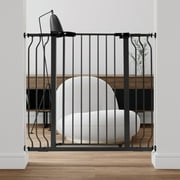 EDX Baby Gate for Stairs and Doorways, 36" Height Safety Gate for Kids and Pets, Adjustable Width 29.1"–43.3", Pressure Mounted Child Gate for Hallways and Openings, Black