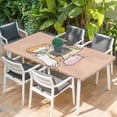 thumbnail image 2 of Pink Brown Cute Cat Table Cloths for 4 Foot Rectangle Tables, Cartoon Funny Heater Cats Patio Waterproof Elastic Fitted Tablecloths, Washable Rectangular Table Cover for Camping, 2 of 8