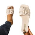 thumbnail image 2 of Women's Summer Cute Flat Sandals Dress Slide Sandals Square Toe Wedding Shoes Vacation Trendy Sandals 2026, 2 of 7