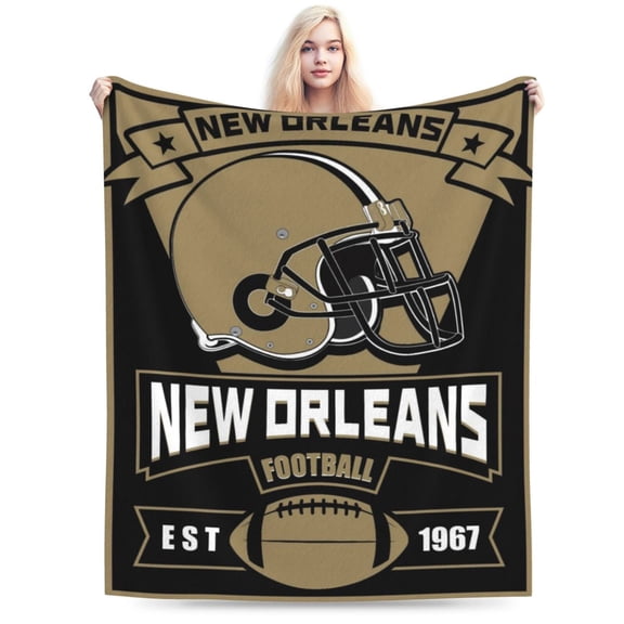 New Orleans Football Throw Blanket, Soft Lightweight Plush Warm Blankets For Men And Women, Sports Fan Gifts Bed Tapestry For Sofa, Travel 50"X40"