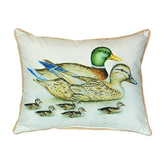 Betsy Drake Blue Sailboat Large Indoor/Outdoor Pillow 18x18