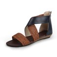 thumbnail image 1 of Zapatillas con punta abierta y tacón inclinado para mujer, sandalias cómodas, sandalias informales cómodas para la playa Wmkox8yii shjk7509, 1 of 3