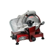 KITCHENWARE STATION KWS Premium 200w Electric Meat Slicer 6"(Red) Stainless Blade, Frozen Meat/ Cheese/ Food Slicer Low Noises
