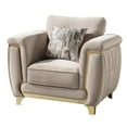 thumbnail image 7 of Leena Contemporary Style Upholstery Chair Made with Wood in Gold accent & Beige, 7 of 7