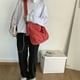 thumbnail image 5 of Bolso de lona para mujer, bolso bandolera, casual, bolso de hombro grande, bolso de compras, estilo unisex Blanco + Rojo + Verde, 5 of 6