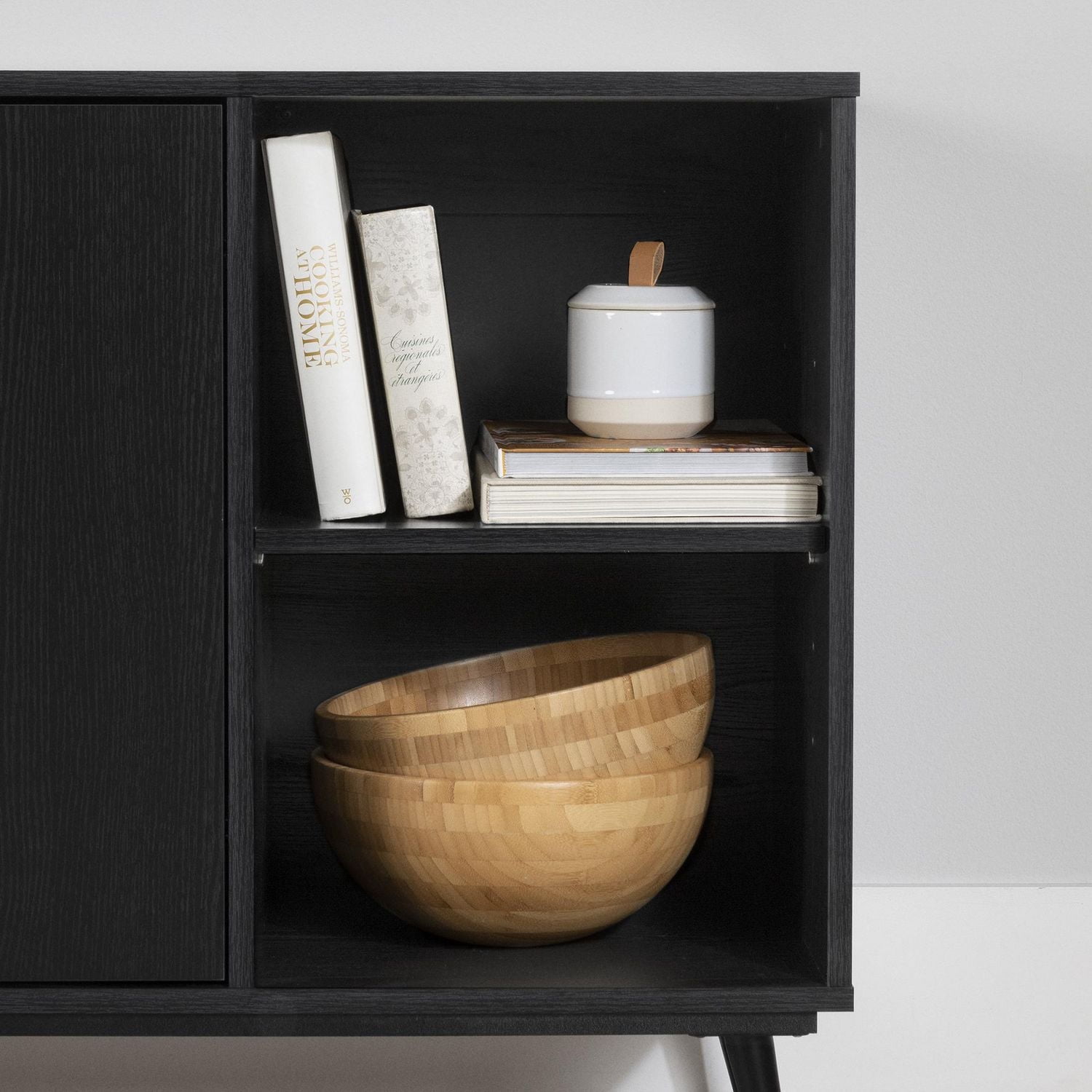 South Shore Mezzy Buffet 2 portes avec rangement ouvert