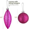 thumbnail image 4 of Fuchsia Christmas Ball Ornaments for Christams Decorations - 24 Pieces Xmas Tree Shatterproof Ornaments with Hanging Loop for Holiday and Party Decoration (Combo of 8 Ball and Shaped Styles), 4 of 8